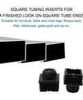 Square Adjustable Furniture Leveling Feet Inserts 50x50mm Four Pack with visible insert and threading detail for tables and chairs