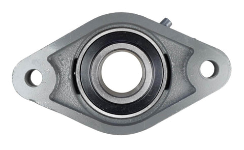 Front view of Two Bolt Flange Bearing UCFL207-22 VF2S-222 F2B-SC-106 SFT-22 Cast Iron Housing with Grease Zerk, 1.375 In Bore