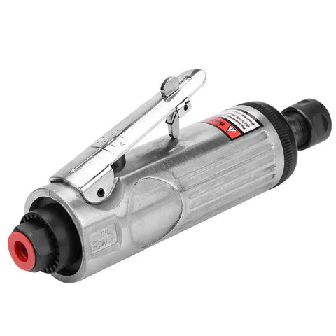 High Speed 1/4 Inch Pneumatic Die Grinder Air Powered Hand Tool with chrome finish, designed for grinding and polishing.