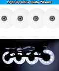 Glow In The Dark Inline Skate Wheels 76mm 80mm With ABEC 9 High Speed Bearings For Indoor And Outdoor Use 4 Pack White 80mm