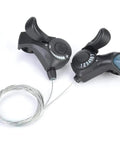 3x7 Mountain Bike Thumb Shifter Set With Right Trigger 7 Speed And Left Friction Thumb Lever For Triple Cranksets 1 Meter Cable