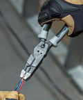 9 Inch Journeyman High Leverage Side Cutting Pliers With Crimper Fish Tape Puller And Wire Stripper Pro Grade Electrician Tool in use