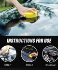 Scratch Remover Wax For Deep Scratches On Clear Coat Auto Finish with sponge applying to car surface instructions