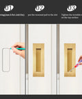 Installation steps for Pocket Door Pull And Edge Pull Set Brushed Gold 6 Inch Handles Hardware Latch Recessed Finger Flush Pulls