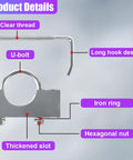 Heavy Duty 2.5 Inch Exhaust Clamp With Hanger For 2-1/2 Inch Pipe Universal Car Muffler Mount Kit product details