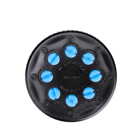 Top view of Eight Outlet Adjustable Bubbler For Drip Irrigation Systems Turns Underground Lines Into Precise Micro Drip Watering.
