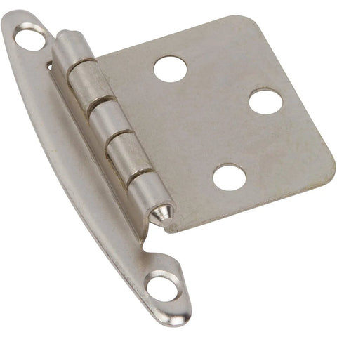 Satin Nickel Cabinet Hinges For 25 Cabinets Pack Fifty Hinges Non Self Closing Free Swinging Variable Overlay Flush Mount