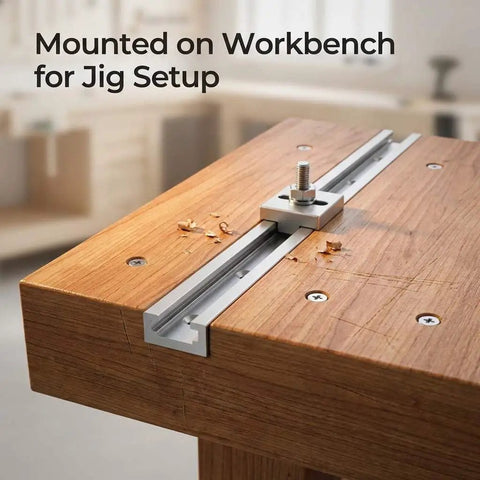 12 Inch T Track Kit Aluminum Double Track Set 4 Pack With Mounting Holes For Woodworking Universal T Slot Hardware Track on workbench