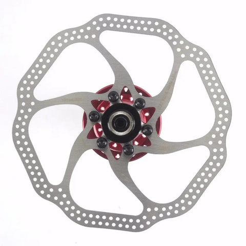 160mm 6 Bolt Stainless Disc Brake Rotor for Road, Mountain, MTB, BMX Bikes 1.9mm Thick, top view of rotor design