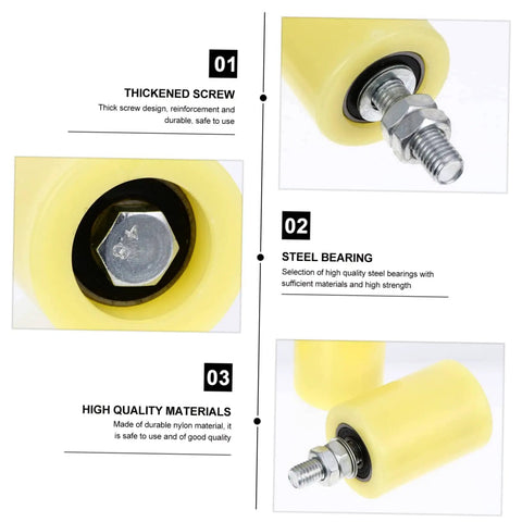 4 Pack Nylon Pulley Block For Sliding Doors And Gates Heavy Duty Wheel with thickened screw and steel bearing details