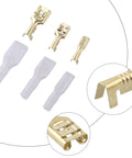 Top Tier 120 Piece Spade Connectors Kit With Heavy Gauge Male And Female Quick Disconnect Terminals In 2.8 4.8 Plus 6.3mm Sizes Perfect For Car Audio Wiring Projects Using Premium Tinned Copper Core For Zero Voltage Drop And Reliable High Current, 3 brass terminals and insulated sleeves