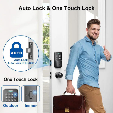 Super Slick Smart Door Lock With App Control, Backlit Keypad Deadbolt, Dual Knob Front Door, Auto Lock Security in action.