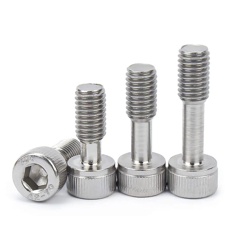 Hardcore Stainless Steel Hexagon Socket Cap Bolts M10 Forty Five Millimeter Half Thread Captive Screws, various heights.