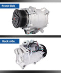 Rock Solid AC Compressor Replacement For Honda CRV 2002 To 2006 2.4L Engine CO 10663AC front and back view showcasing installation details.