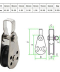 25mm Heavy Duty Nylon Marine Pulley Set Stainless Steel Bearing Rope Runner Blocks With Diagrams