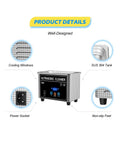Huge 800ml Digital Ultrasonic Cleaner With Heater And Degassing Mode, Stainless Steel Bath For Watch Jewelry Glasses Rings Parts, Precise Timer Control with SUS 304 tank and cooling windows.