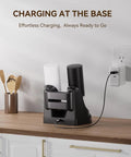 Upgraded Electric Salt And Pepper Grinder Set With Dual Charging Base, Rechargeable Operation Eliminates Frequent Battery Replacement For Eco Friendly Convenience In Your Home Kitchen Setup Today on countertop.