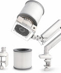 Top Shelf Sixty Watt Nail Dust Extractor Vacuum with cyclone filtration system and desk clamp for manicure sessions.