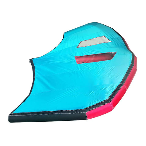 Inflatable Surf Wing With Clear View Window Design For Safe, Smooth Rides, Durable Dope Foil Wing Surfing Kite, shown flat