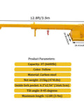 Heavy Duty Forklift Telescopic Boom With Adjustable Tilt And 6600 LBS Rock Solid Mobile Crane Kit at 12.8ft length, carbon steel.
