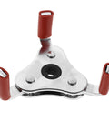 Solid Build Aluminum Alloy Smoke Sensor Removal Tool Kit For Home And Office Fire Safety Maintenance Gear with red grips.