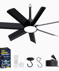 28 Inch Outdoor Ceiling Fan With Light And Remote Plug In Portable Waterproof Hanging Fan For Camping Patios Porch And RV