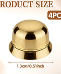 Gold metal magnetic purse feet for handbags, 4 pack, no hole design, 1.3cm size, durable snap-on bag bottom guards.