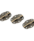 Three 20pcs Antique Butterfly Hinges For Wooden Jewelry Box Set With Vintage Iron Design shown in bronze finish.