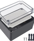 IP67 Waterproof ABS Black Junction Box Enclosure With Clear Cover And Mounting Plate For Outdoor Electronics And Arduino Projects