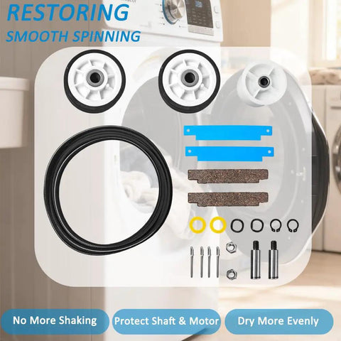 Ready To Roll All In One Dryer Repair Kit With Drum Rollers And Bearings Belt And Pulley for Maytag Neptune Crosley Kenmore