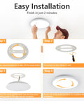 Step-by-step installation of 12 Inch LED Flush Mount Ceiling Light 24W Waterproof IP54 for indoor and outdoor use.