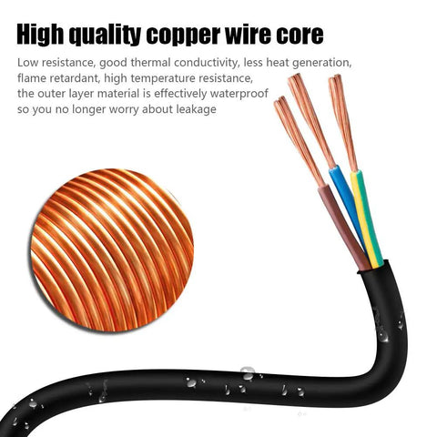 High quality copper wire core of Three-Foot 12-Gauge Outdoor Extension Cord With Three Outlets Heavy Duty SJTW Grounded Power Cable