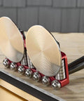 Pro Grade 2 Station Metal Bender Disc FS2DL Heavy Duty Straight Bend Tool for 5/16 to 1 3/4 inch runs side view on table
