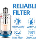 2 Pack Must-Have Mini In-Line Air Filter Moisture Separator with clear cover and brass filter for compressor hoses