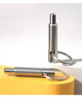 Straight Shooter Stainless Steel Locating Pin Featuring Spring Loaded Indexing Plunger And Retractable Lever For Quick Swaps In Garage Or Woodshop M6 Precise Dowel on yellow surface