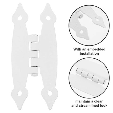 Premium White Metal H Shape Cabinet Door Hinges For Interior Cabinets And Furniture Doors With 89x37x1.2mm Flush Mount Corner Hinge