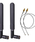 Dual Band 8dBi WiFi Antenna Kit With RP-SMA Male Connectors And 2 x 35cm UFL IPEX To RP-SMA Female Pigtail Cables For Mini PCIe Cards