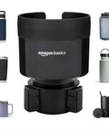 Car Cup Holder Expander With Adjustable Base For 3.4 To 3.8 Inch Bottles, Securely Holds Yeti Rambler, Hydro Flask, Nalgene Mugs