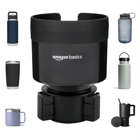 Car Cup Holder Expander With Adjustable Base For 3.4 To 3.8 Inch Bottles, Securely Holds Yeti Rambler, Hydro Flask, Nalgene Mugs