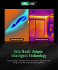 Thermal Imaging Camera With Live Pro Grade Super Resolution From 256x192 To 640x480 Real Time Boost IntellFault Intelligent Scene showing water leaks and insulation voids detection.
