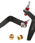 Four Inch L Shaped Pneumatic Tool Rafter Hook Hanger With One Quarter Inch Swivel Fittings Keeps Tools Off The Ground And Hands Free On The Jobsite For Nailer Hammer And Blow Gun With Adapter Two Pack black steel hook with brass adapters