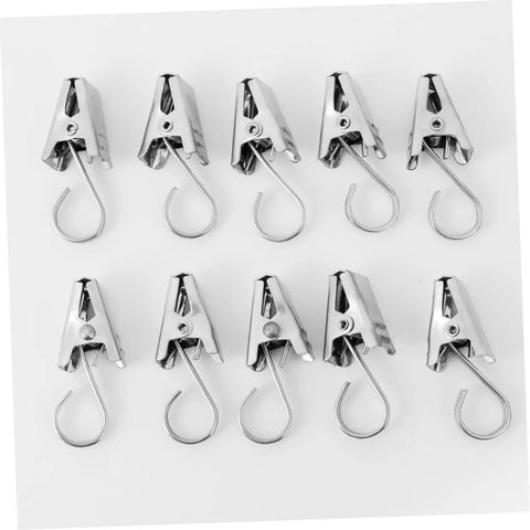 Stainless Steel Curtain Clips Hooks 30 Piece Set For Easy Hanging Of Draperies Durable Heavy Duty Design For Home And Office Use