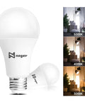 3 Way A19 LED Light Bulbs 4 Pack, 30 70 100W Equivalents, 5000K Daylight, E26 Base, Reading Light For Desk And Bedside