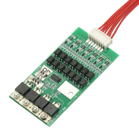 Bulletproof 7S 24V 20A Lithium Battery BMS Board featuring Smart Cell Balancing and Thermal Cutoff Shield close-up view.