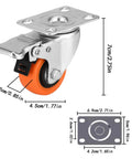 Detailed view of Two Inch Caster Wheels Set Of Four With Locking Swivel Casters Heavy Duty Load Capacity Up To 600 Lbs for carts and equipment.