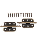 Two Pack Antique Crown Head Door Cabinet Hinges 6 Holes Jewelry Box Drawer Cupboard Decorative Furniture Hardware 70x35mm Durable Vintage Vibe With Satin Bronze Finish For Classic Homes And DIY Projects