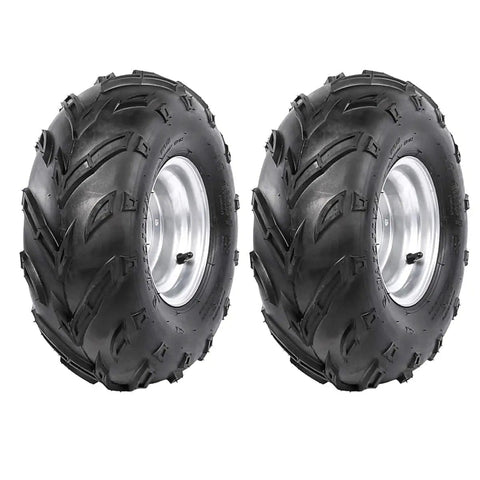 Pair of 16X8-7 ATV tires and rims for Beefed Up Rear Live Axle Kit For Go Karts With 530 Chain Sprocket, Big Brake Disc And Caliper