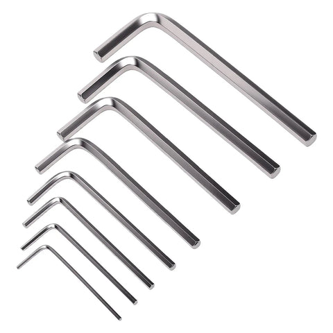 Heavy Duty Cr V Steel Hex Key Wrench Set With Chamfered Tips For Furniture Assembly And Workshop Maintenance Long Short Arm Metric Bits, metric sizes