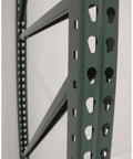 Heavy Duty Teardrop Pallet Rack Frame 48 Inch Depth By 144 Inch Height Welded Steel Uprights close-up view of reinforced center rib.