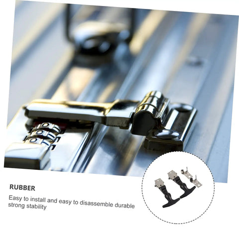 Close-up of T Shape Rubber Lock Draw Latch Hasp For Engine Covers And Cabinets Flexible Hood Catch installed on a surface